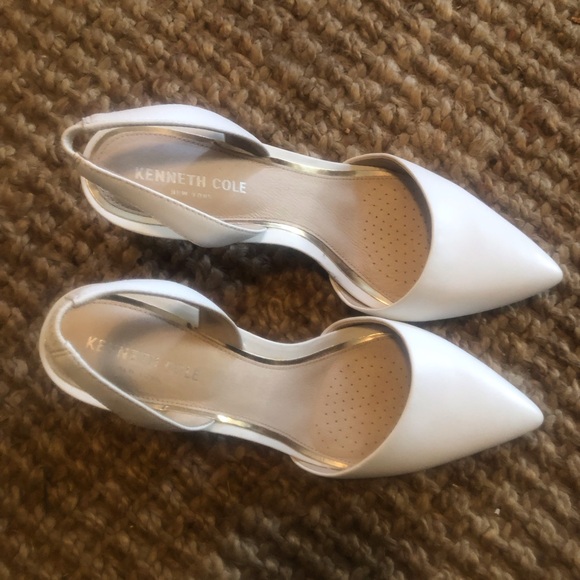 Kenneth Cole D’orsay white sling back pumps - Picture 4 of 6